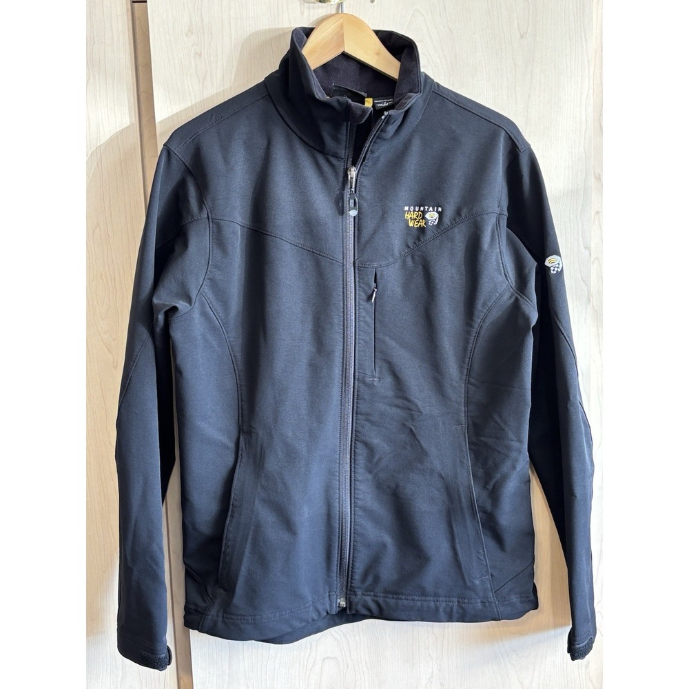 Womens Mountain Hardwear Soft Shell Fleece Jacket size‎ Large Black Zip Pockets